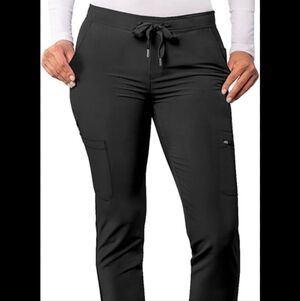 Black Drawstring Cargo Scrub Pants for Women Size Petite Small
